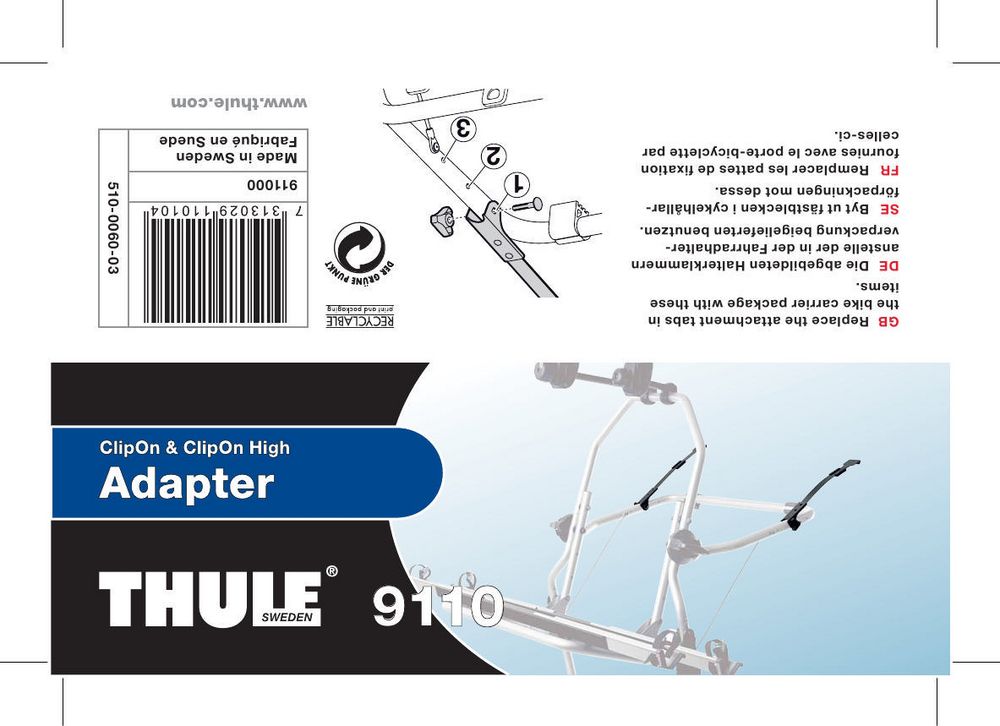 Thule Rms Clipon Adapter 9110 mekonomen.no